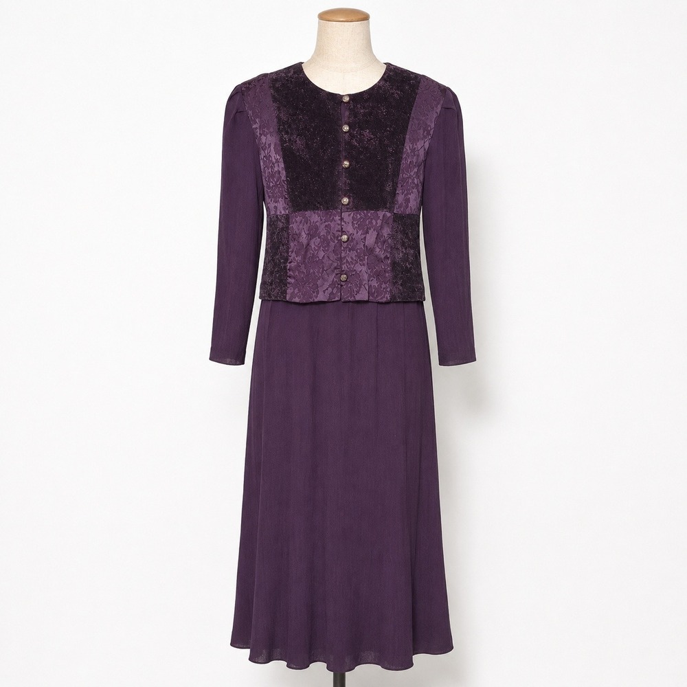 Miss Derby Maxi Dress Womens M Purple Excellent Velvet Patchwork Whimsigoth 90s